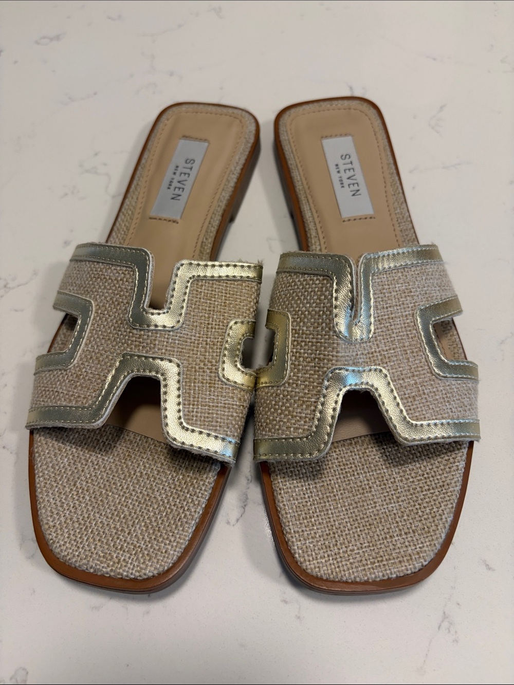 STEVEN by Steve Madden Harlien Slide Sandal Pale Gold